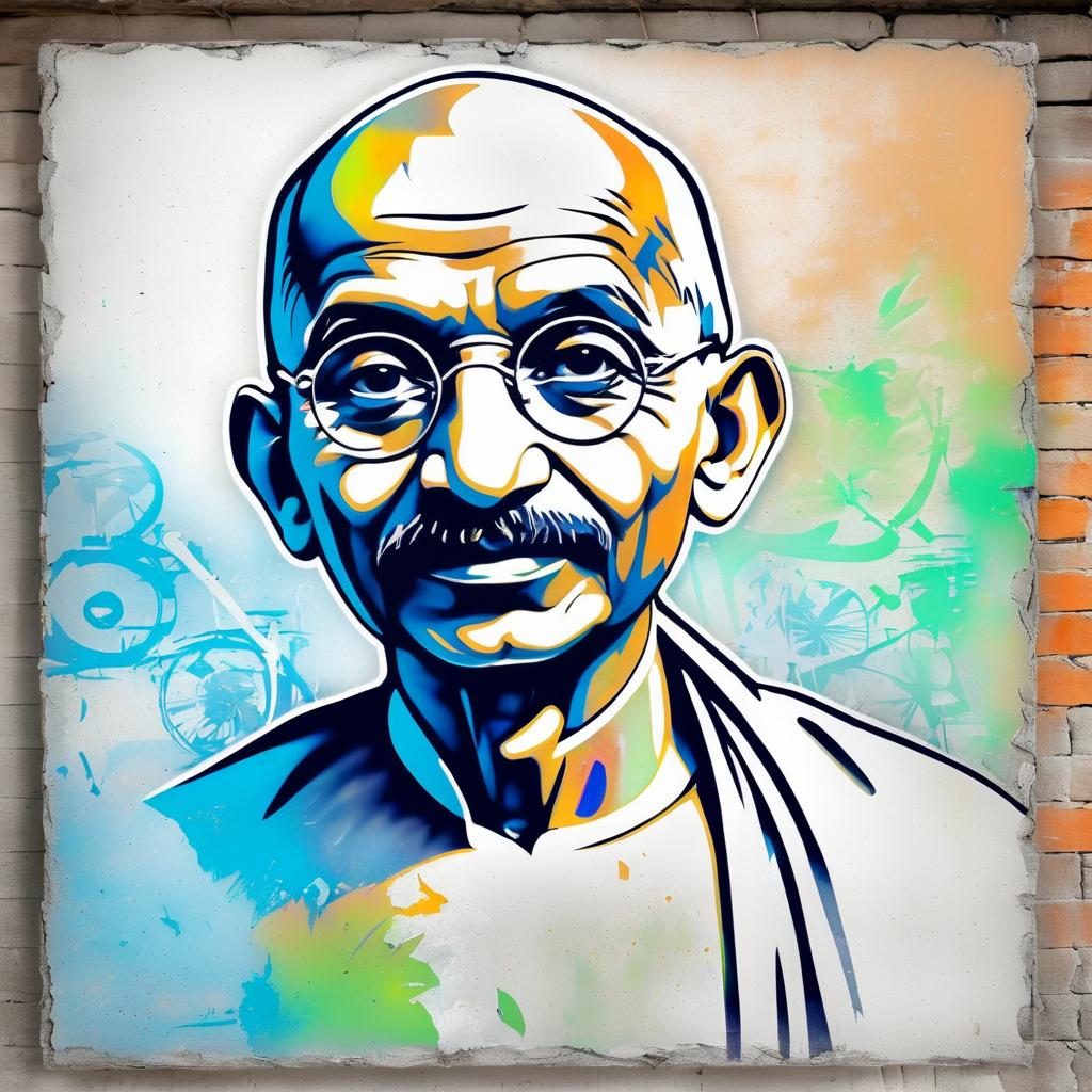 Vintage Graffiti Art of Mahatma Gandhi