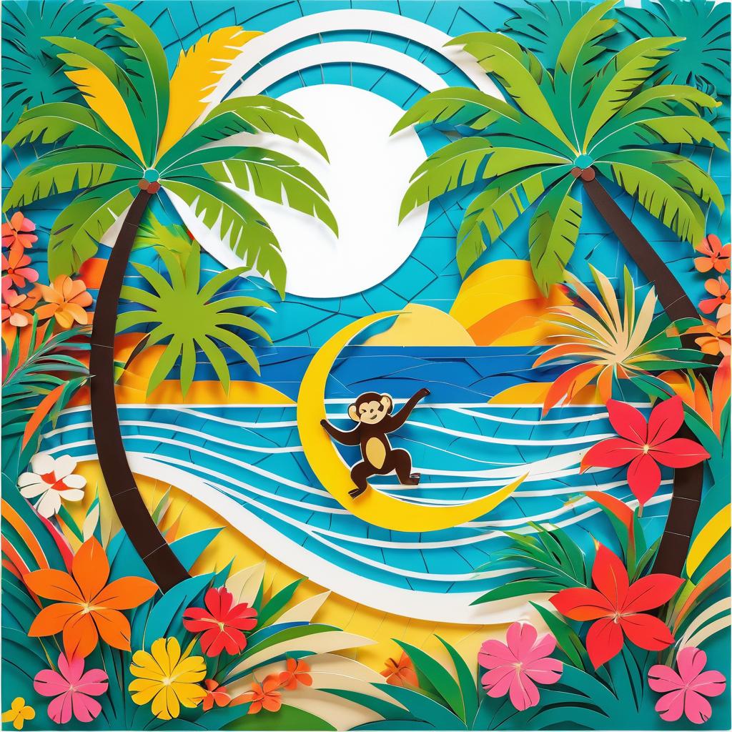 Vibrant Tropical Symphony in Matisse Style