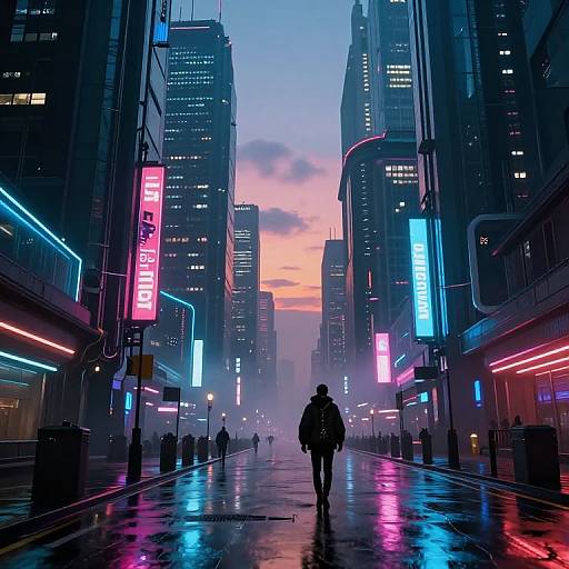 Cyberpunk Radi in Neon Cityscape