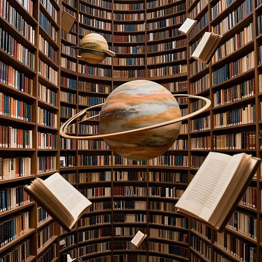 Whispering Library with Floating Books