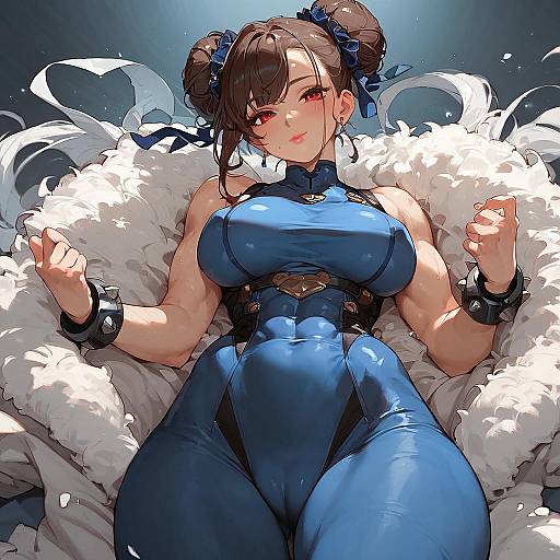 Curvy Muscular Anime Girl in Bodysuit