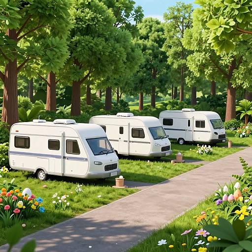 Serene 3D Camping in Lush Forest