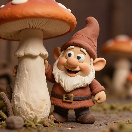Playful Claymation Gnome Sculpture