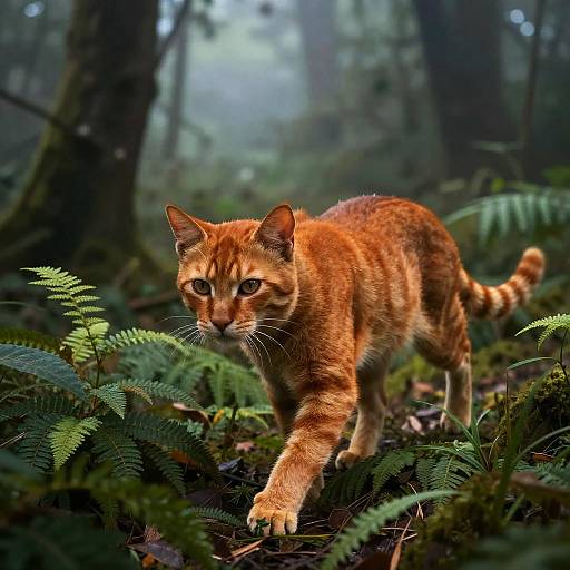 Orange Fox in Misty Dawn Forest