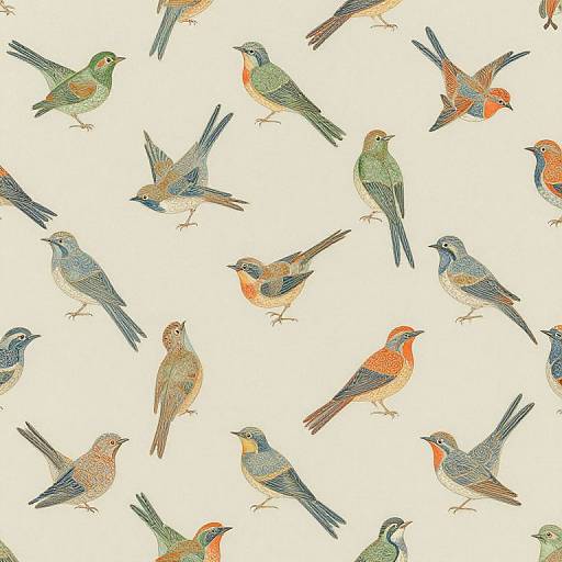 Art Nouveau Bird Pattern Wallpaper