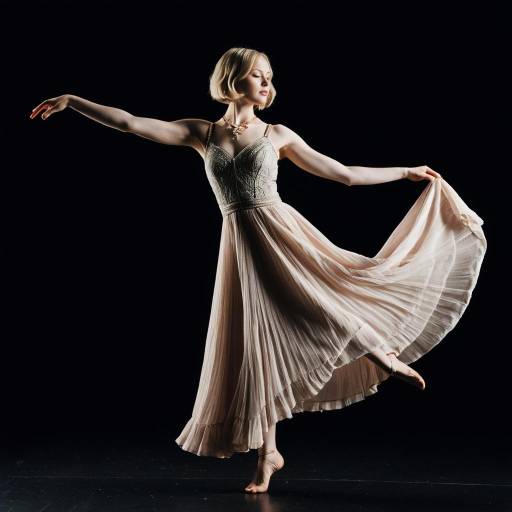 Elegant Ballerina in Flowing Dress