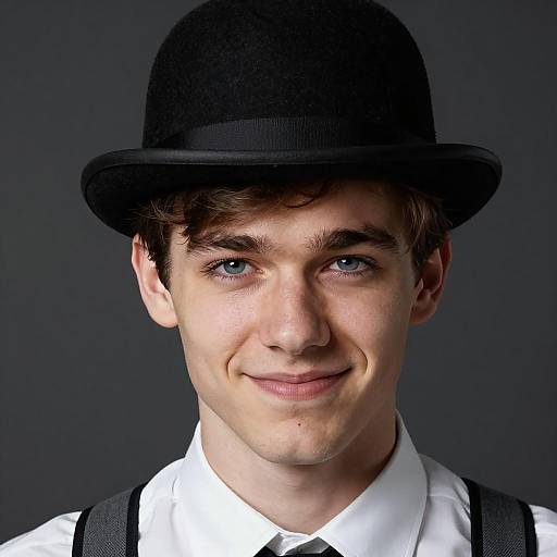 Young Man in Bowler Hat Portrait