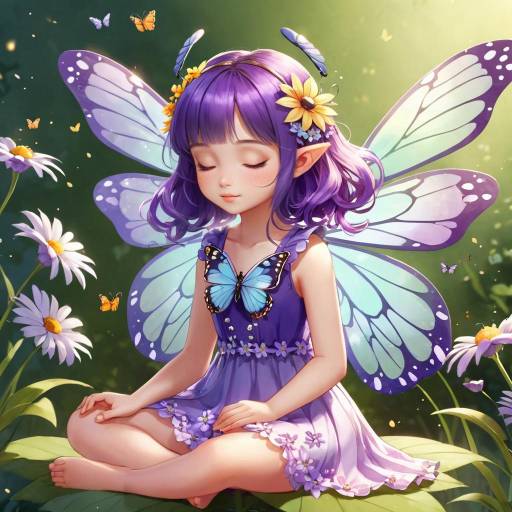 Enchanting Fairy Girl with Butterfly Wings