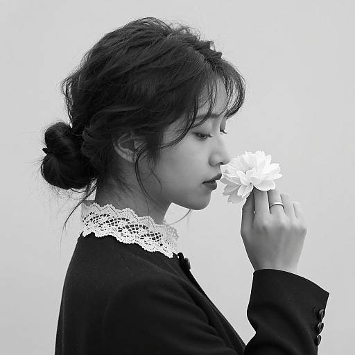 Elegant Profile of a Young Woman