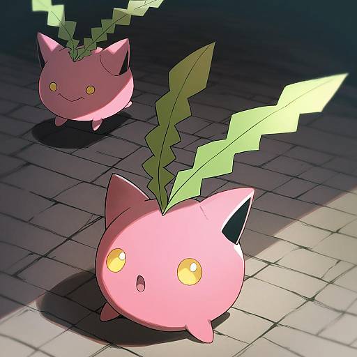 Illustration of Hoppip, pokemon in the style of Tsukamoto minori