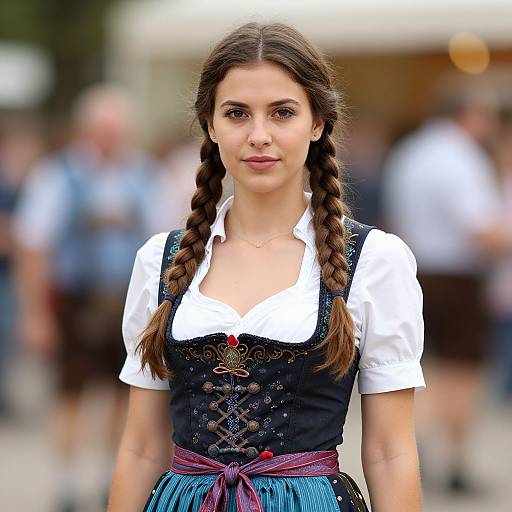 Realistic Woman in Oktoberfest Dirndl