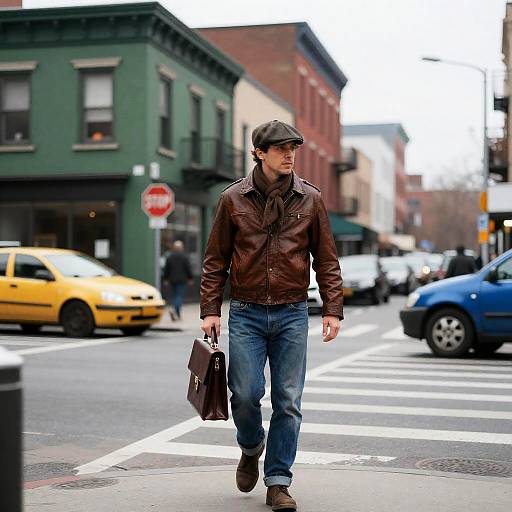 Urban Man in Vintage Fashion Scene