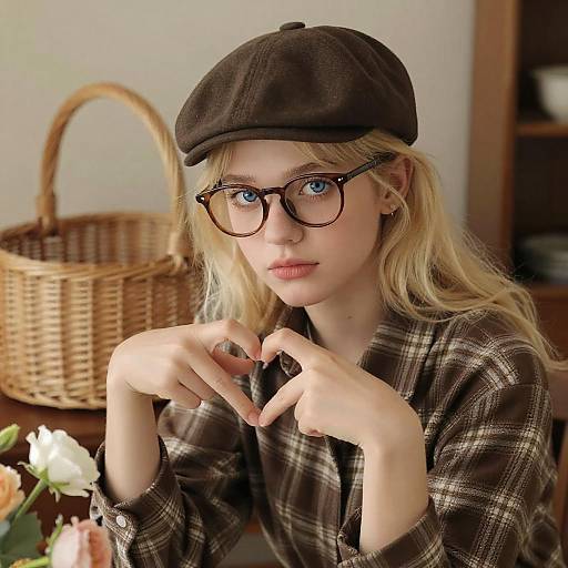 Cozy Vintage Portrait of Young Woman