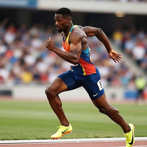 Dynamic Sprinting Athlete in Motion