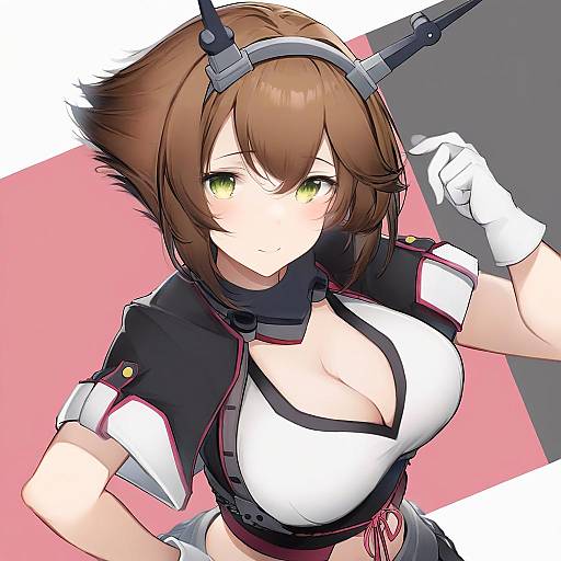 Illustration of Mutsu kai ni (kancolle), kantai collection in the style of Tab head