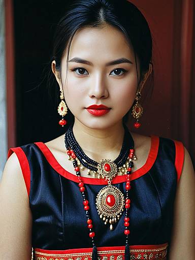 Elegant Thai Costume Woman Portrait