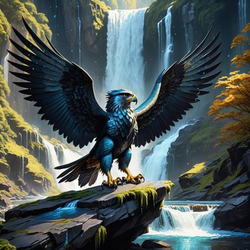 Zealous Gryphon by the Waterfall Zealous Gryphon by the Waterfall