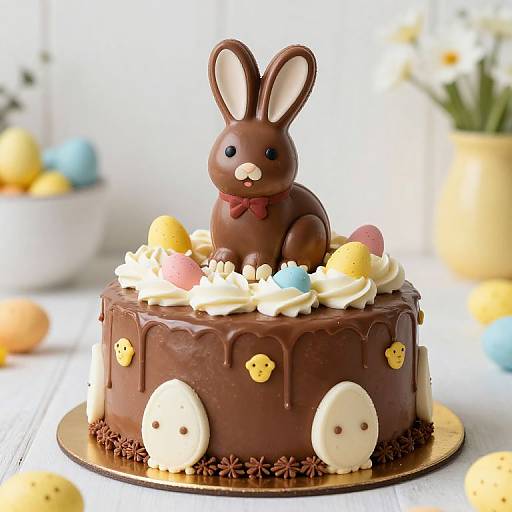 Adorable Chocolate Bunny Easter Cake