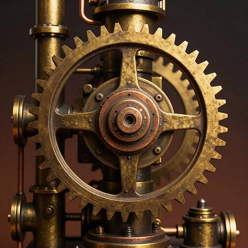 Steampunk Mechanical Gear Close-Up