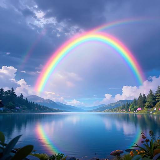 Surreal Rainbow Fantasy Landscape
