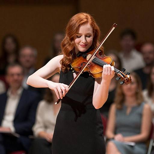Vibrant Performance: Red-Haired Violinist