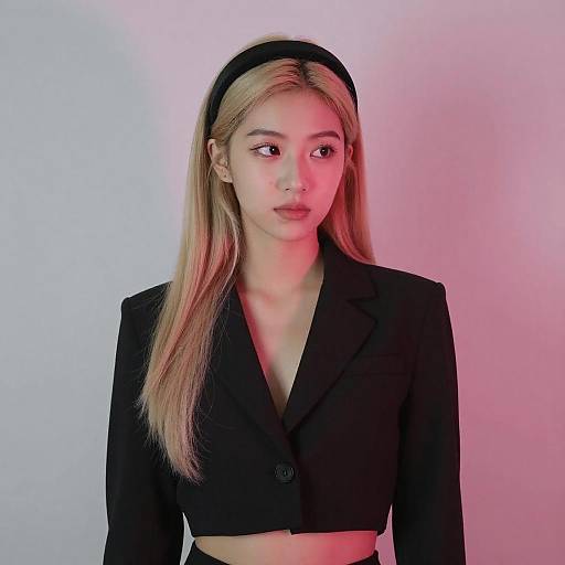 Blonde Woman in Black Blazer Portrait