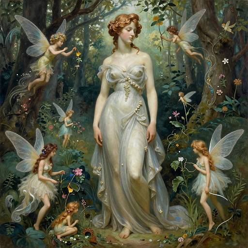 Camille Claudel Style Fairies in Forest