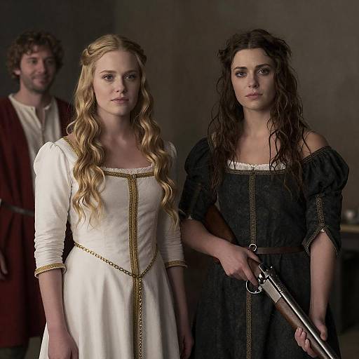 Dimly Lit Medieval Portrait: Noble and Rogue