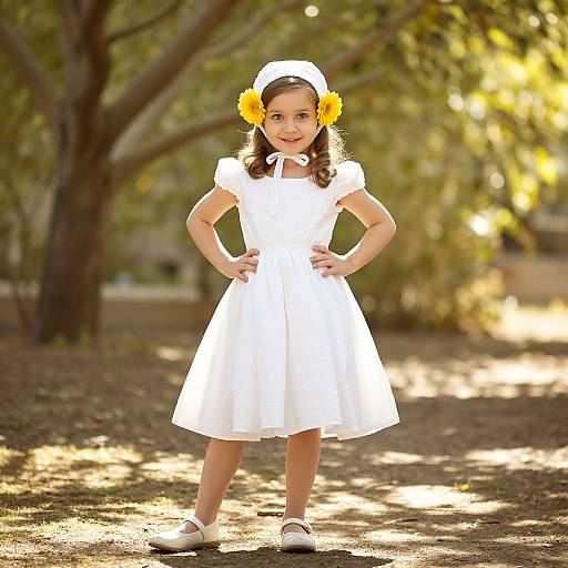 Confident Young Girl in Sunlit Garden