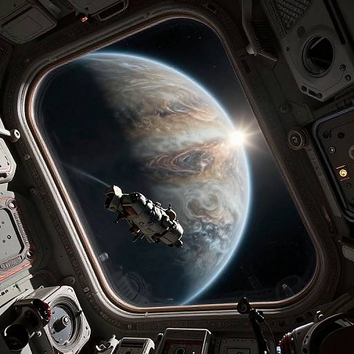 Dramatic Spacecraft Descent View