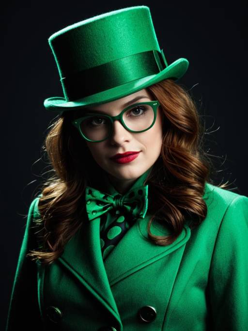Photorealistic Woman in Riddler Costume
