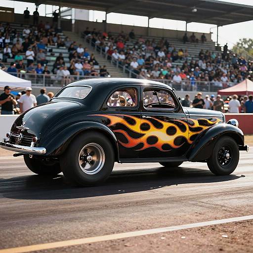 Vintage Drag Car Side View