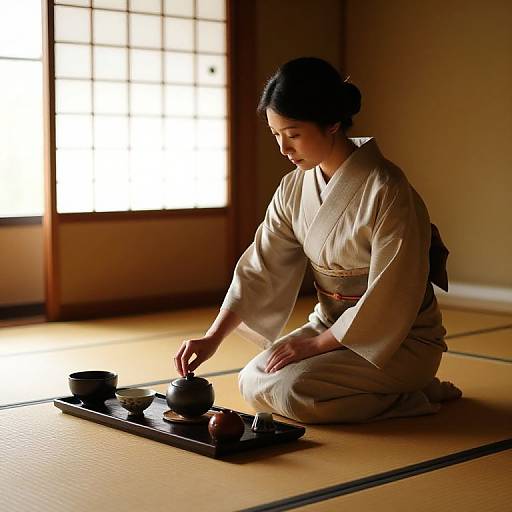 Yoshino in Traditional Tea Ceremony Room