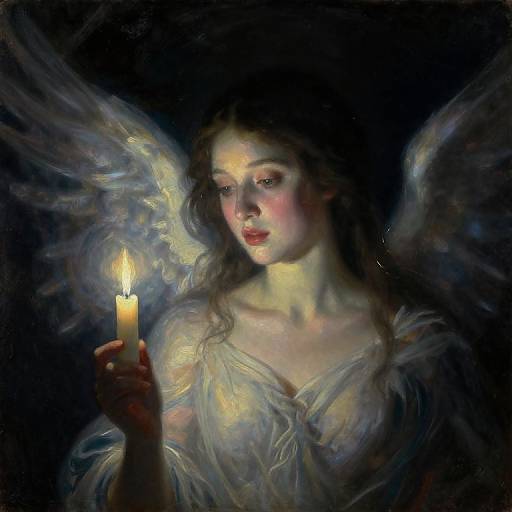 Enigmatic Candlelit Celestial Portrait