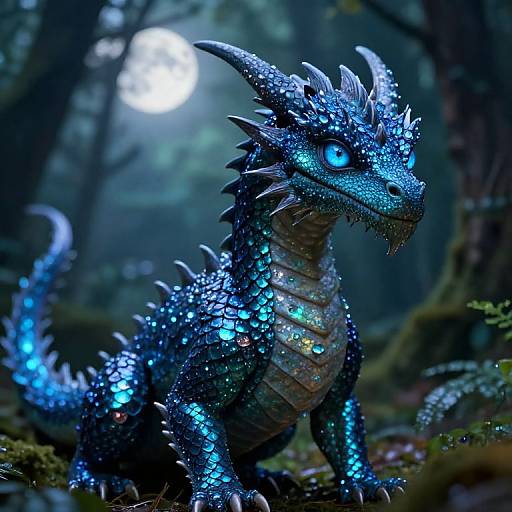 Photorealistic Sapphire Dragon Portrait