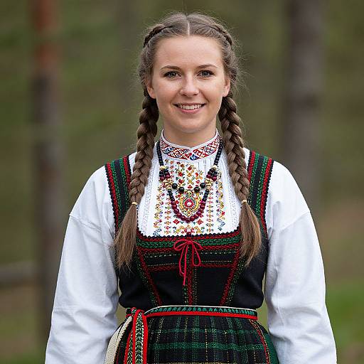 Slovenian Woman in Folk Dress