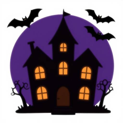 Haunted Halloween Mansion with Bats