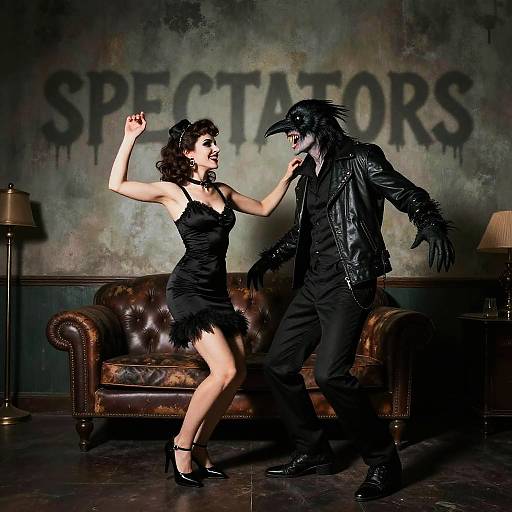 Sinister Crow Man and Beatnik Woman