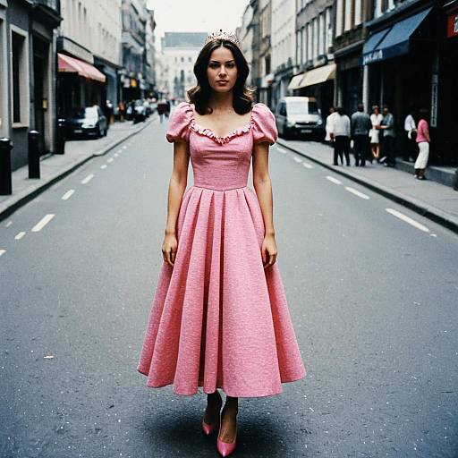 Woman in Pink Princess Dress