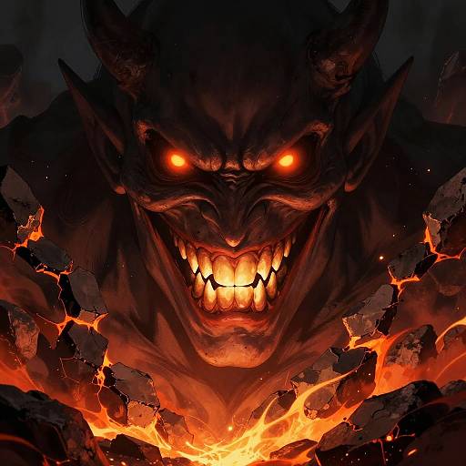 Dark Demon with Sinister Smile