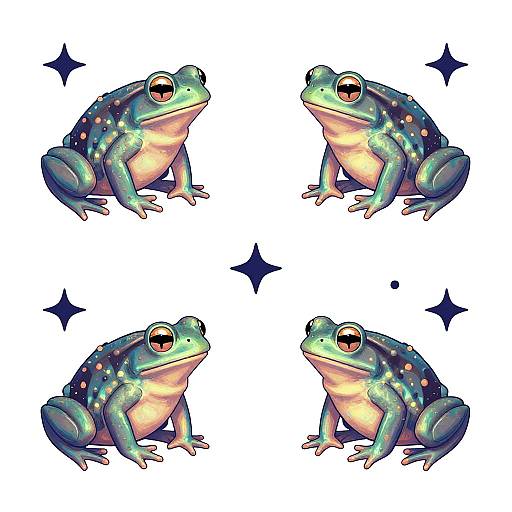 Retro Futuristic Iridescent Toads Wallpaper