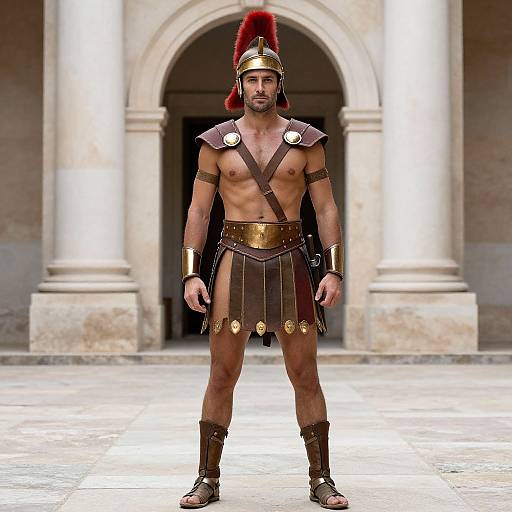 Man in Authentic Spartan Costume
