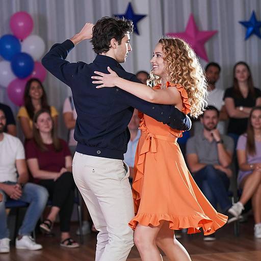 Couple Dancing at Social Event