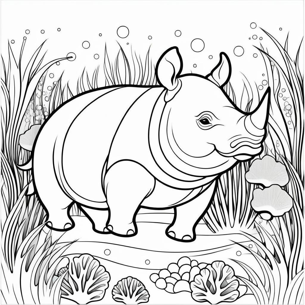 Children's Simple Black and White Wildlife Coloring Page