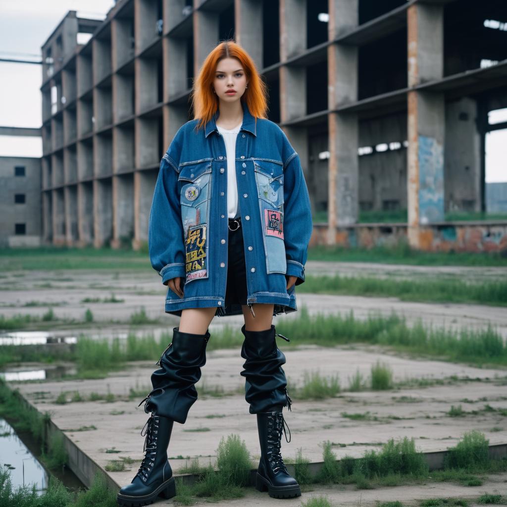 Edgy Teenage Fashion in Urban Setting