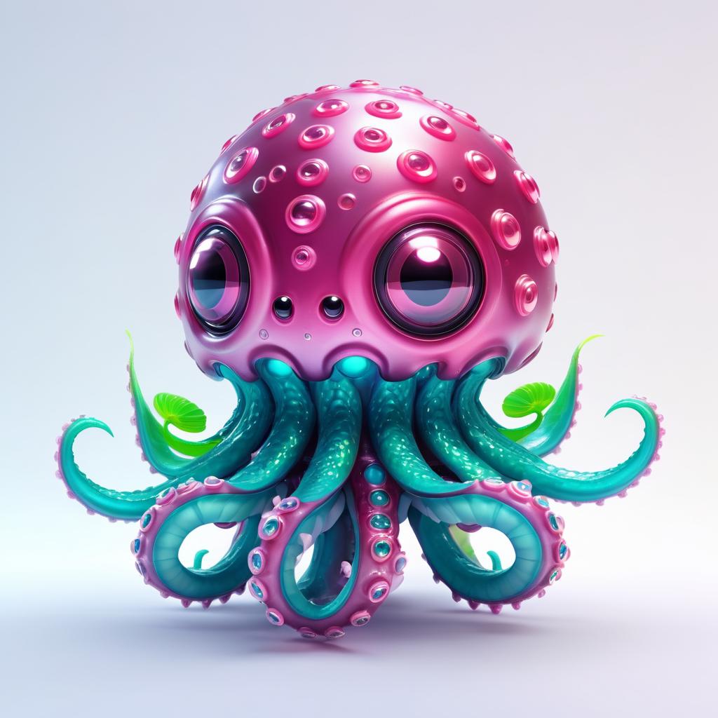 Cute Alien Octopus with Marine Armor