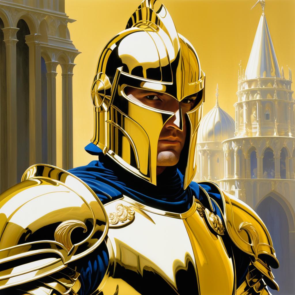 Majestic Knight in Shining Gold Armor