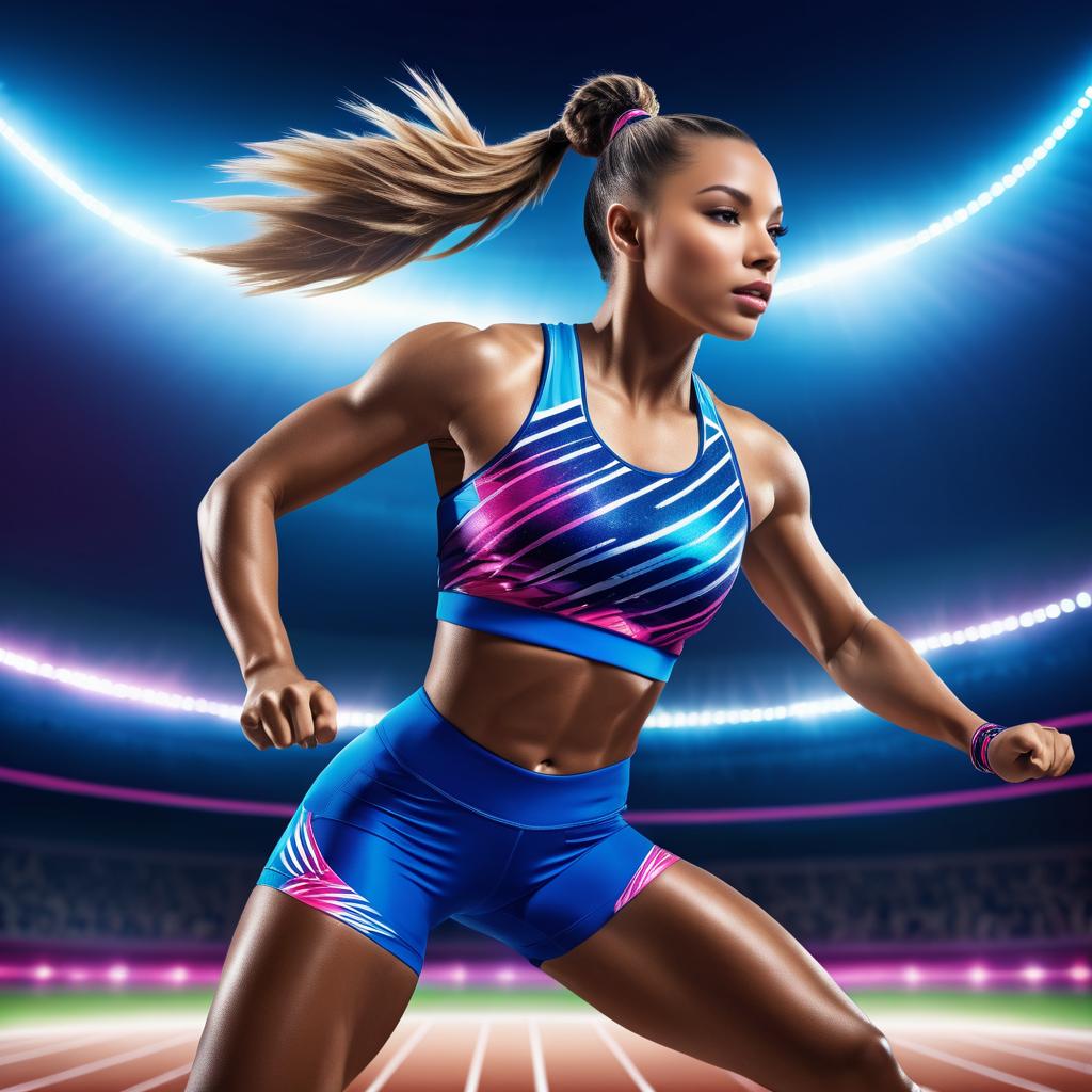 Dynamic Champion: Fierce Female Athlete