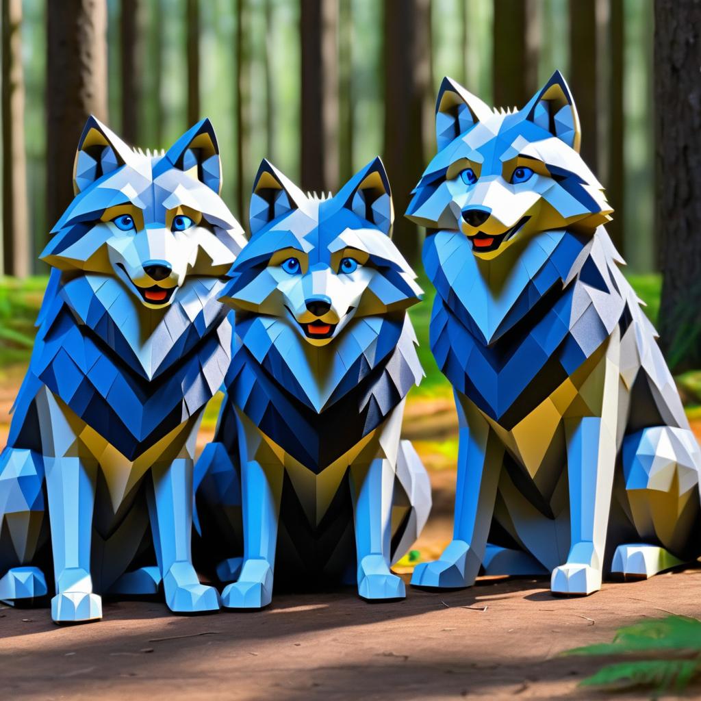 Majestic Wolves in a Disney Pixar Style