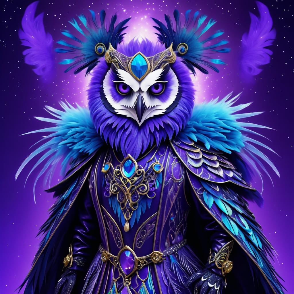 Mystical Skeletal Owl in Mage Attire